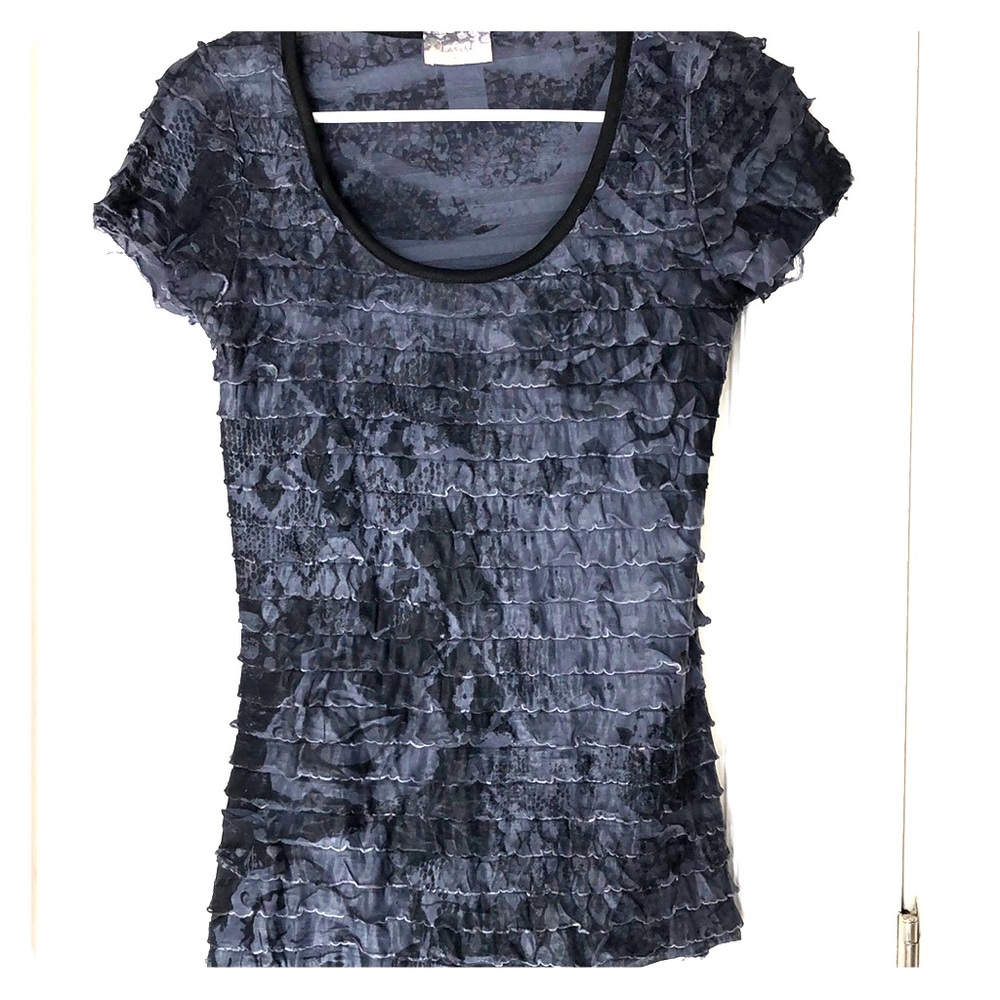Black and gray stretchy top by Lavish